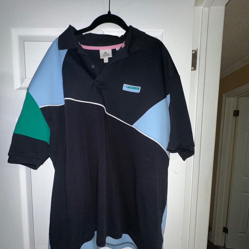 Lacoste Live Colorblock Polo Shirt XXL Black, Blue & Green Stylish Casual Wear
